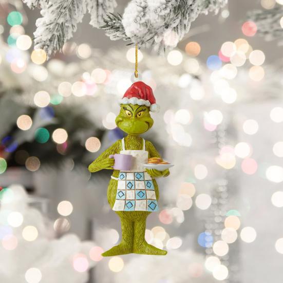 Christmas Pendant Creative Shape Adorable Appearance Lanyard Design Wide Application Easy To Hang Grinch Character Xmas Tree Hanging Decoration