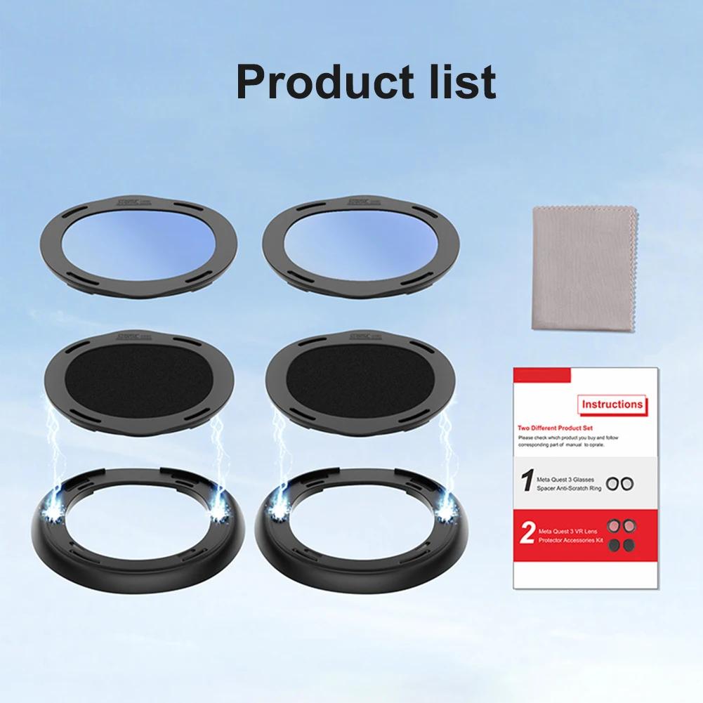 Magnetic Lens Frames for Meta Quest 3 Prescription Lenses Anti Blue Light Nearsighted Lenses Anti-Scratch Ring VR Accessories