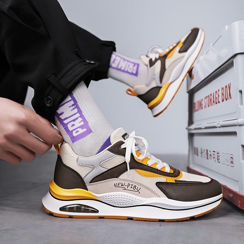 Fashion Men Casual Sport Shoes Fashion Designer Breathable Mesh Leisure Sneakers Street Youth Cool Striped Trainers