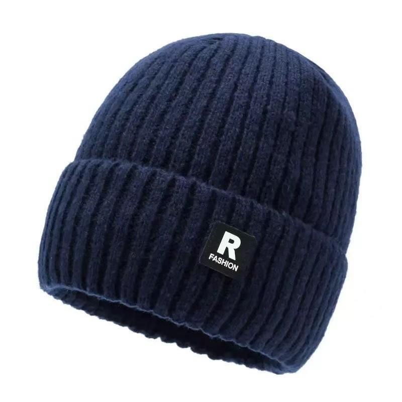 Knit Beanie Hat With Letter Embroidery For Winter Warmth And Casual Style