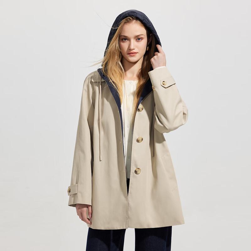 

Женская повседневная ветровка с капюшоном в стиле колор-блок TaTu L