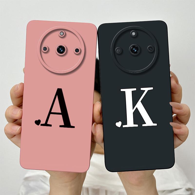 For Realme 11 Pro Case Realme 11 Pro + Plus Phone Case RMX3771 RMX3740 RMX3741 Cover Cute Initial Letters Skin Soft Matte Cover