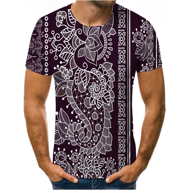 Men's Short Sleeved T-shirt 3D Printed Casual Loose Round Neck Top for Men Shirt