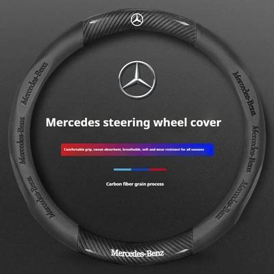 Pro Mercedes-Benz Třída A B C E S V R C43 CLA GLA GLB GLC GLK SLK SL Vito Auto Protiskluzový Potah Volantu z Kůže s Uhlíkovými Vlákny
