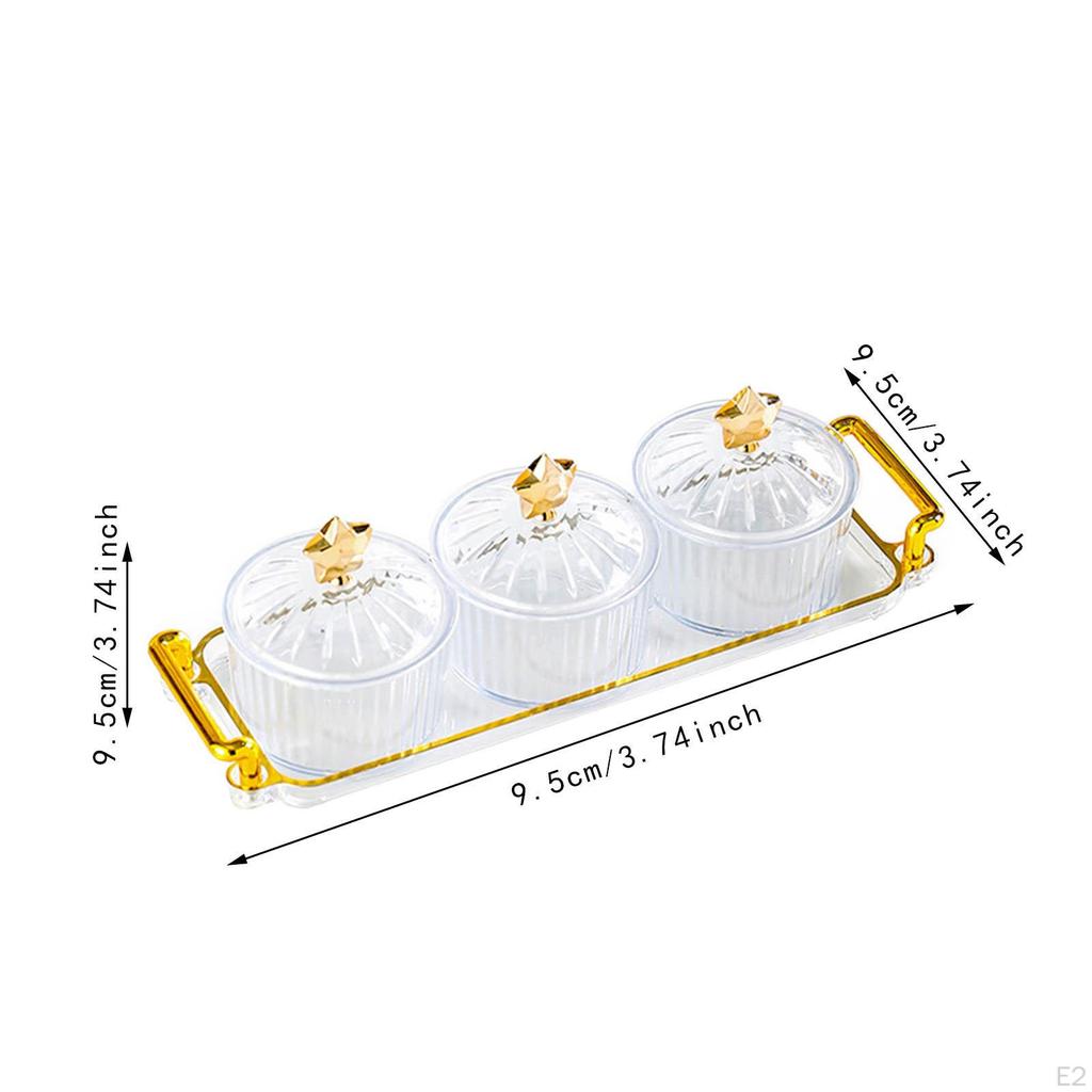 Dry Fruit Tray with Lid Desserts Serving Plate Decorative Divided Nut Bowl for Living