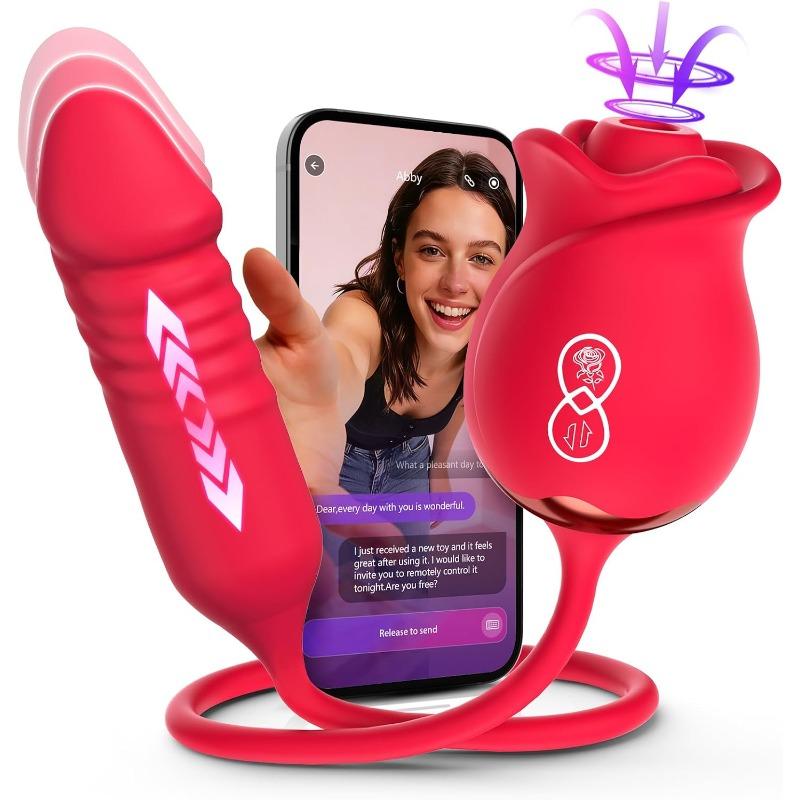 Female vibrator Dildo sex toy with thrust G-spot vibrator and 10 clitoral nipple stimulation sucking modes anal dilator adult sex toy couple