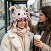 Adorable DIY Hand Crochet Hat Kit Warm Dragon Wolf Frog Hat  for Adults Teens Seniors