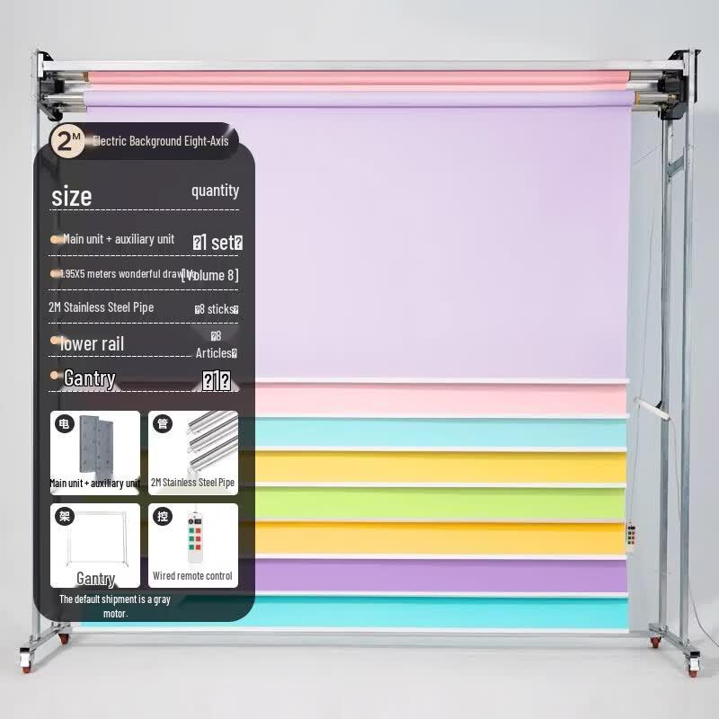 Studio Electric Background Gantry Lift System with Paper