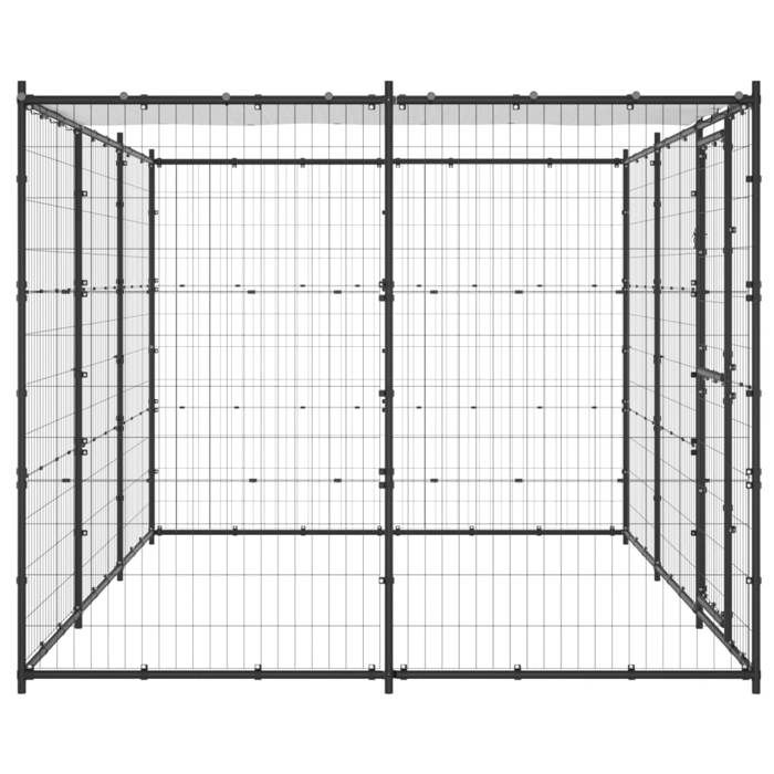 VidaXL Chenil Extérieur Acier avec Toit 7,26 m² Enclos Niche Cage pour Chiens 3082293