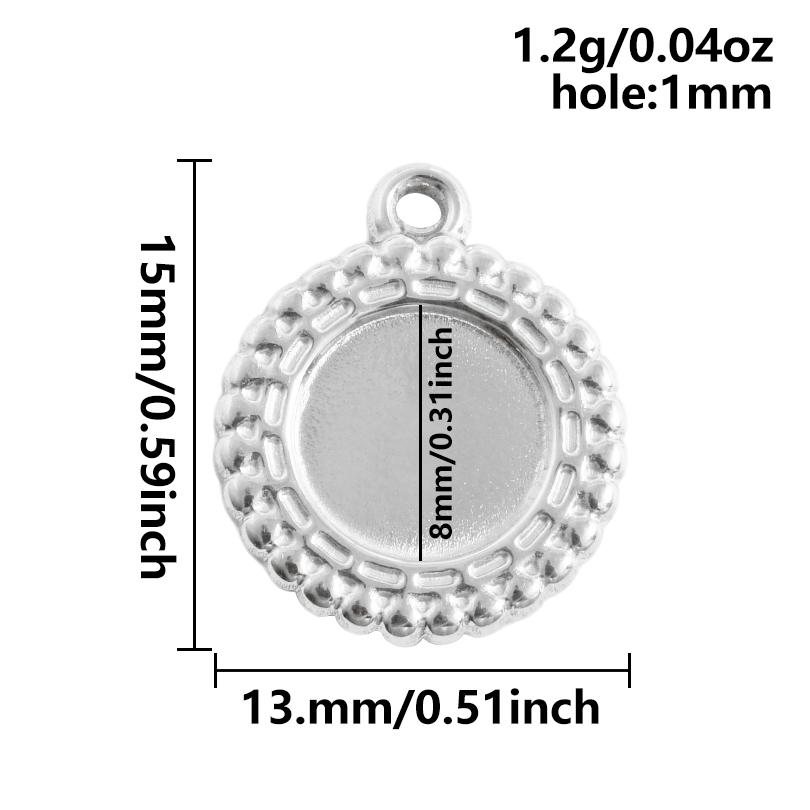 6 Stück Nicht verblassend Oval Quadrat Herz Anhänger Leere Tablett Basis Fassungen DIY Schmuckherstellung Zubehör Edelstahl Anhänger Charm Großhandel