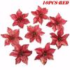 10 Pcs Simulation Christmas Flowers 3 Layer Christmas Tree Wreath Decoration Pendant For Home Garden Decor Gold Silver Red