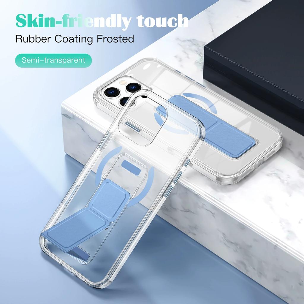 Suitable for IP16PM Transparent Crystal Spirit Wristband, Phone Case, Magnetic Stand, and Transparent Protective Case for Apple 15Pro
