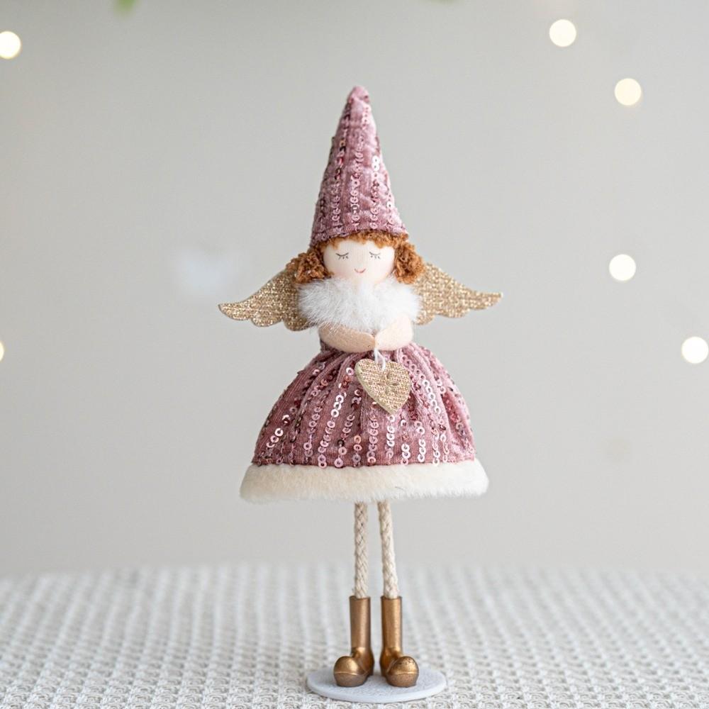 Cute Angel Girl Figurine Christmas Ornaments Plush Doll New Fairy Elf Figurine  Thoughtful Gift