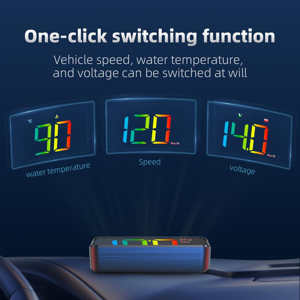 M4 Colorful LED Font OBD HUD Car Head Up Display Meter Digital Windshield Projector Speedometer MPH KMH PRM Water Temp Voltage