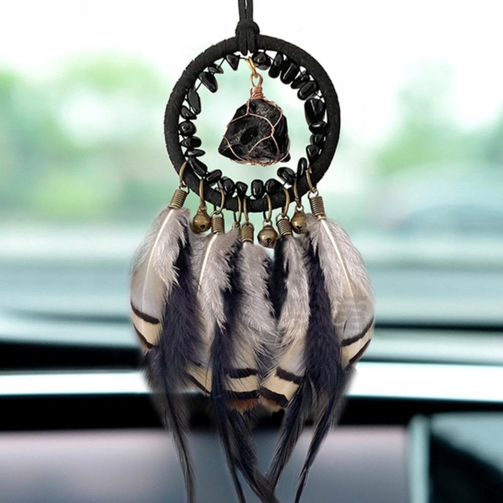 Crystal Stone Dreamcatcher Car Pendant Retro Car Hanging Ornament  Car Interior Decoration