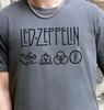 Led Zeppelin Symbols T-Shirt Rock Band Premium Vintage Black Comfort Colors Tee