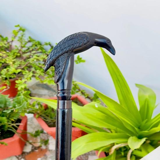 91.44 cm Victorian Handcrafted Walking Stick Cane, Raven Crow Handle walking stick, Wooden cane, Birthday gift, Christmas gift