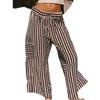 Pantaloni da donna Vita elastica Coulisse Gamba larga Casual Pantaloni estivi con tasche Stampa a righe Pantaloni lunghi Viaggio Abbigliamento quotidiano