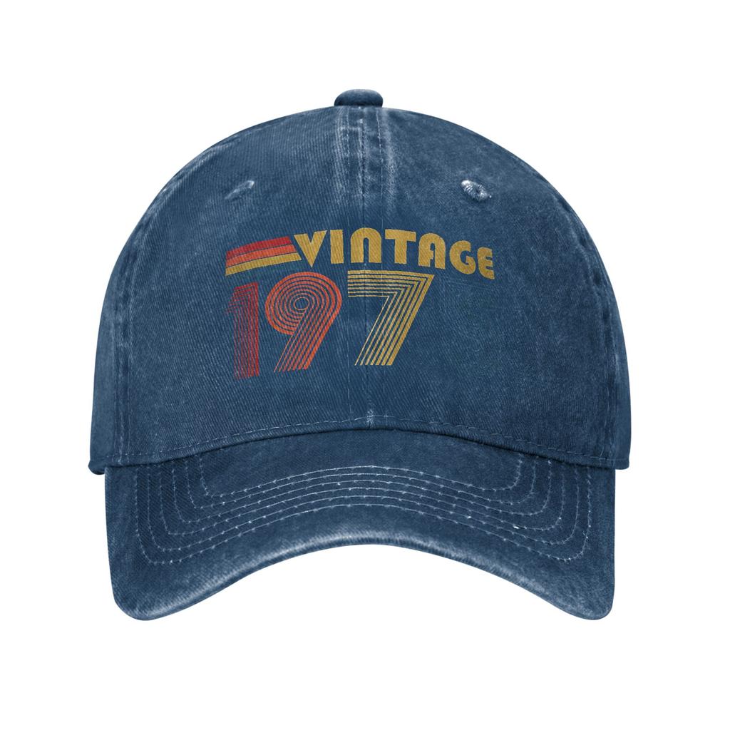 Washed Baseball Cap Vintage 1975, 50th Birthday Gift Distressed Design Fun Summer Trucker Hat For Female Male  Sun Snapback Cap