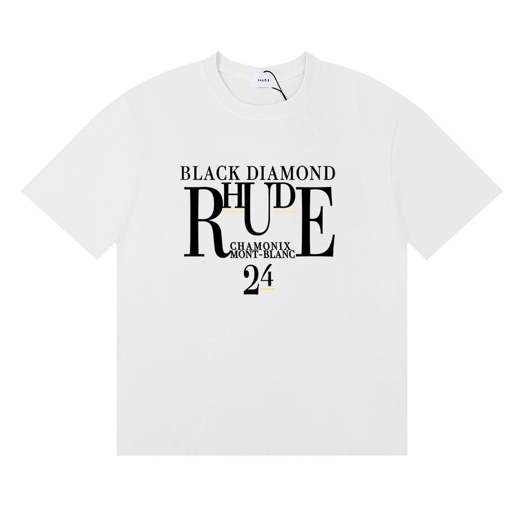 24SS cross-border European and American tide brand RHUDE micro-label letter skull print short-sleeved t-shirt men's and women's American high street