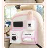 Cartoon Car Back Seat Organizer Fabric Multifunctional Large Capacity Cute Car Trash Bin Tissue Box