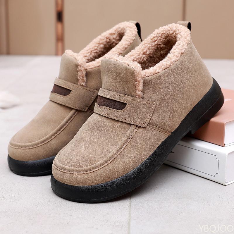 Winter New Fashionable Female Slip On Flat Cotton Shoes Women's Snow Boots Soft Women's  Casual Comfortable Warm Short Boots