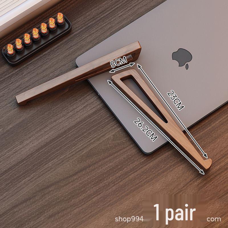 Solid Wood Laptop Stand with Heat Dissipation - Convenient Vertical Office Riser and Wooden Storage Rack