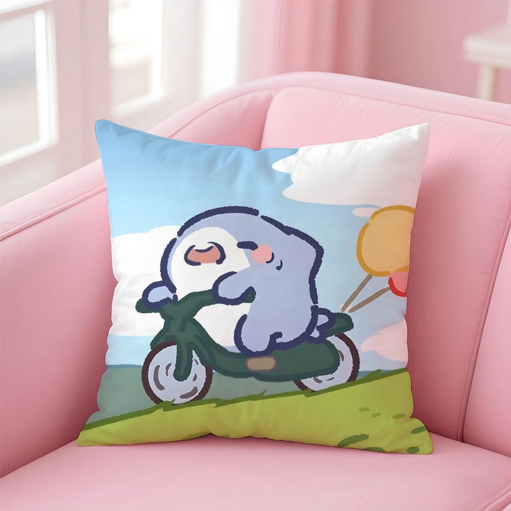 F-Fat S-Shark Cushion Cover Home & Car Multi-Scene Pillow Cover - Reversible, Soft & Durable for Daily Use