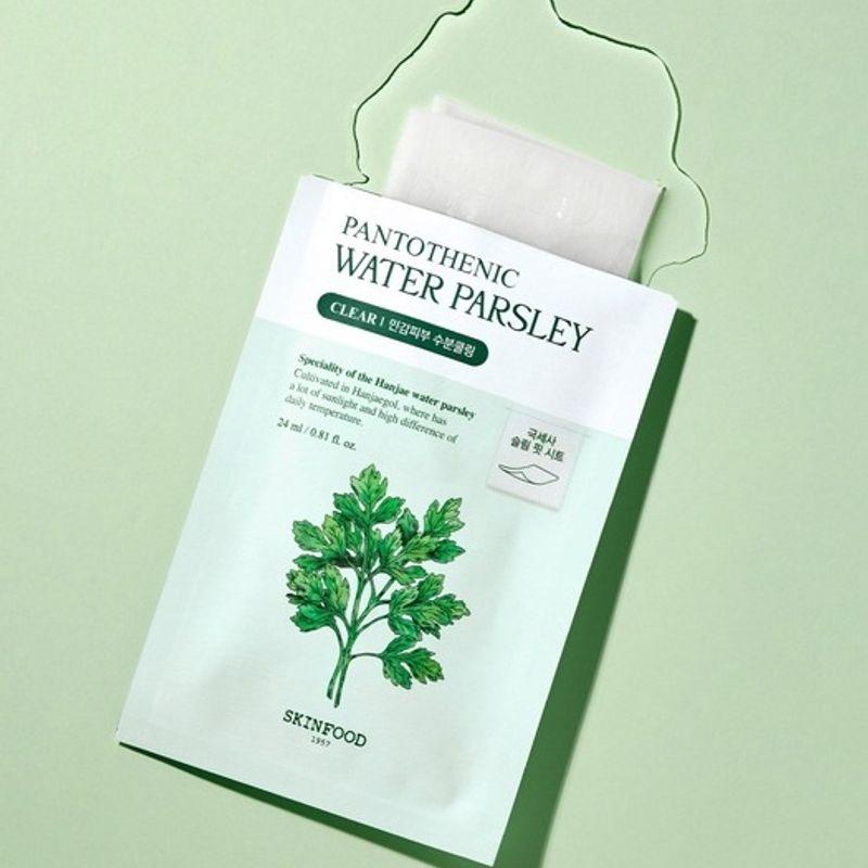 SKINFOOD Pantothenic Water Parsley Mask 10 sheets (2 extra sheets included) Pantothenic Water Parsley Mask