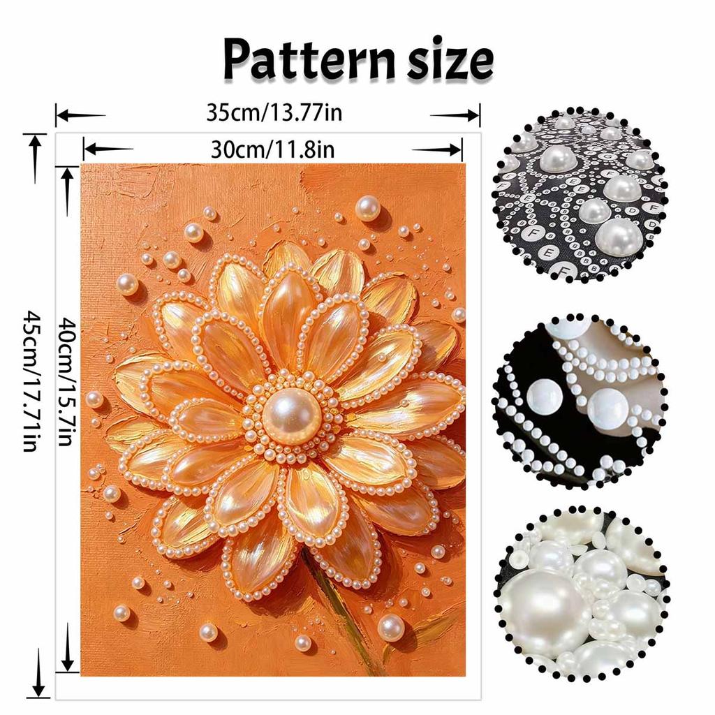 Pearl Painting Kit 3D Gold Flower Jewelry Art Handmade DIY Home Decoration Painting Wall Decor Relief Craft Gift