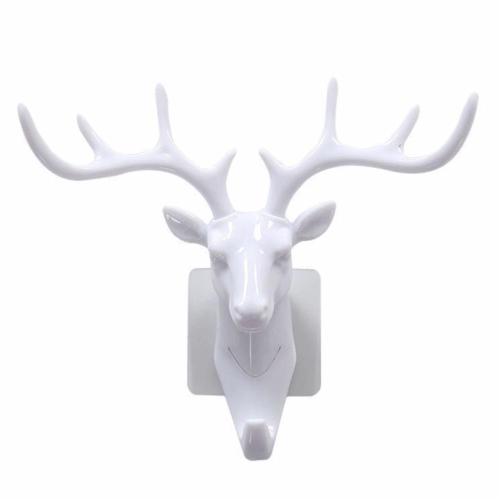 Plastic Antler Key Holder 18.5x17cm 3D Wall Mounted Hook Decorative Towel Hanger for Bedroom