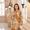 Summer Big Robe Dress2025 Women clothes Summer Middle East Dress Print Long dress Dubai Robe