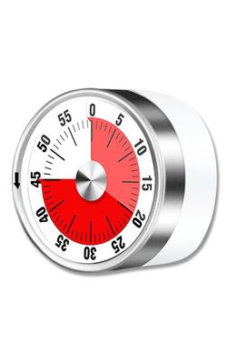 SweetBaku Analog Magnetic Timer for Studying, Kids, Time Management, Kitchen Timer, Task Management, Gaming Alarm, and Working Timer (White)