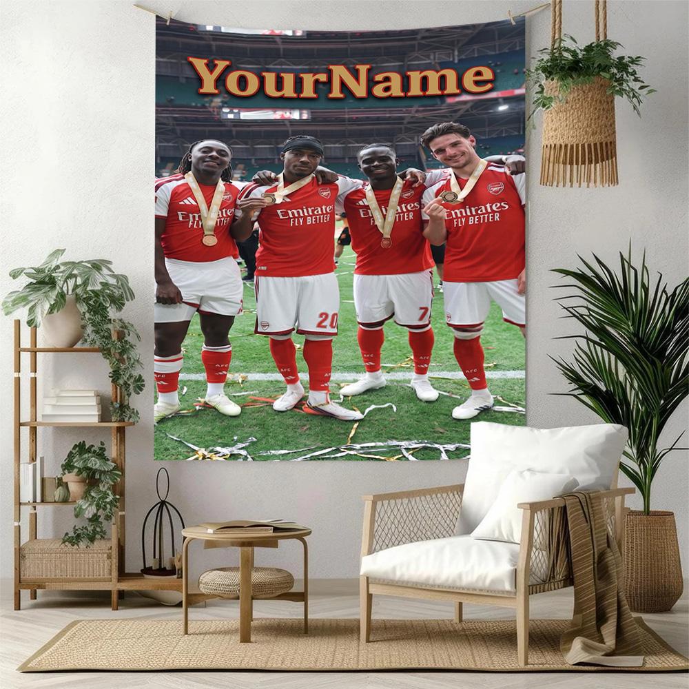 Arsenal Custom Your Name Wall Decor Tapestry Art For Pet Memorial Birthdaywedding Party Backdrop Family Gift