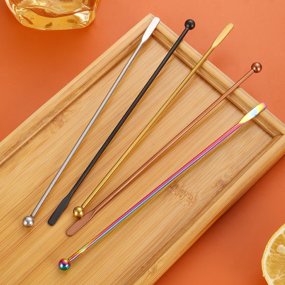 Professional Stainless Steel Mixing Stick Long Handle Ball Peen Stirring Rod Reusable Decoration Bar Stir Sticks Bartender Tools