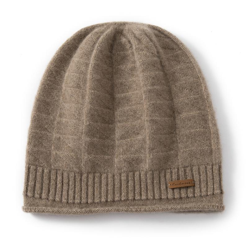 Women 100% Pure Cashmere Slouchy Beanie Hat Winter Warm Soft Cozy Headwear Casual Knit Cap Cold Weather Accessory