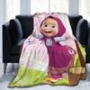 M-Masha and Bear Blanket Fleece Summer Air Conditioning  Multifunction Super Soft Throw Blanket for Bedding Car Plush Thin Quilt