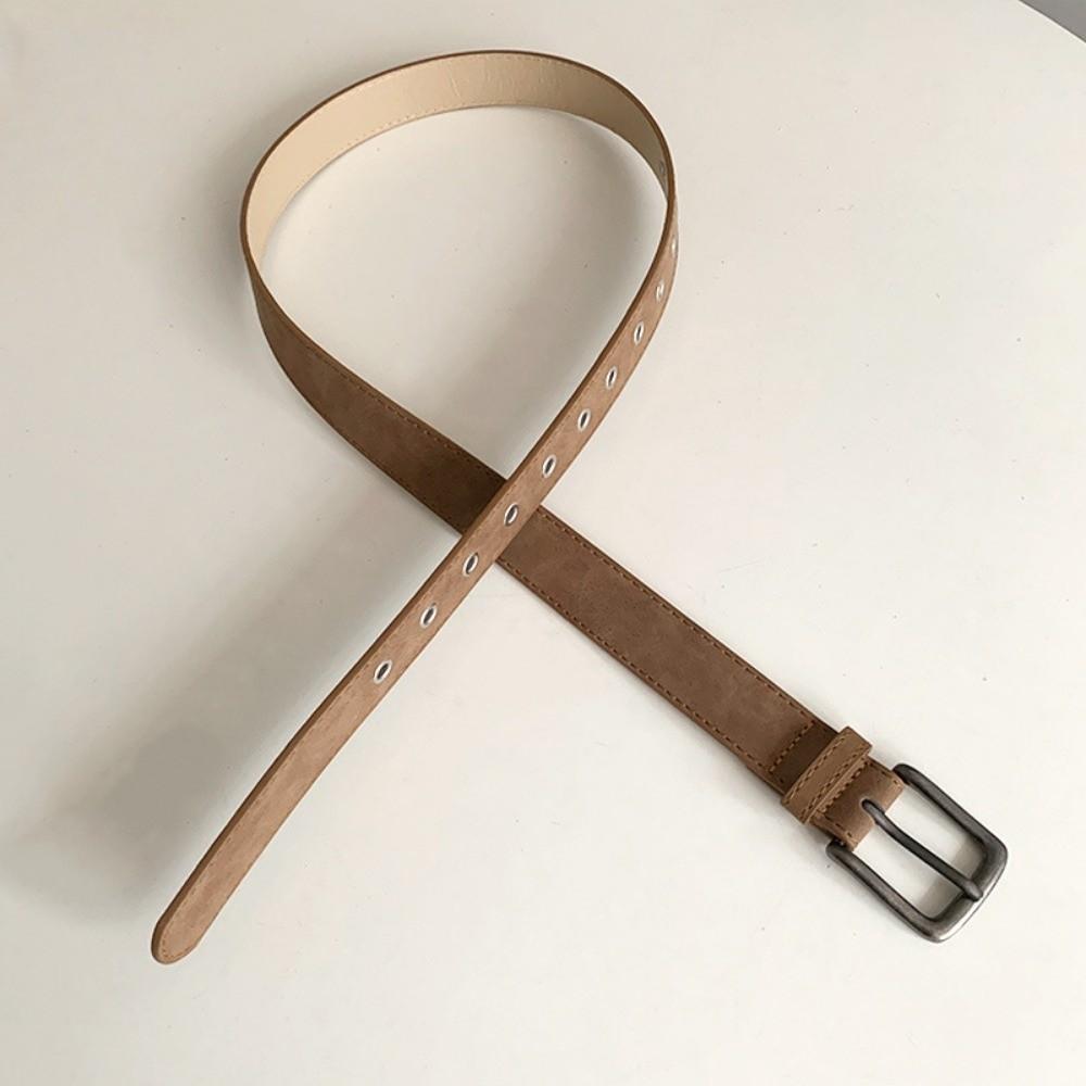 Simple Hollow Out Belt Solid Color Thin Waistband Fashion Leather Belt  for Dresses