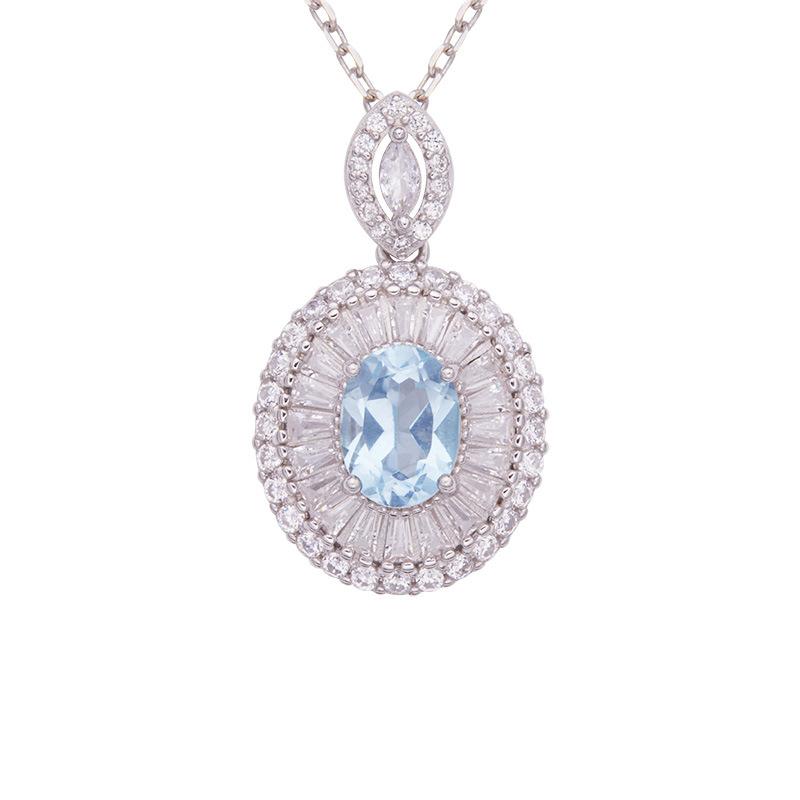 Natural Color Treasure Purple Citrine Garnet Topaz Necklace Women'S S925 Sterling Silver Light Luxury High Sense