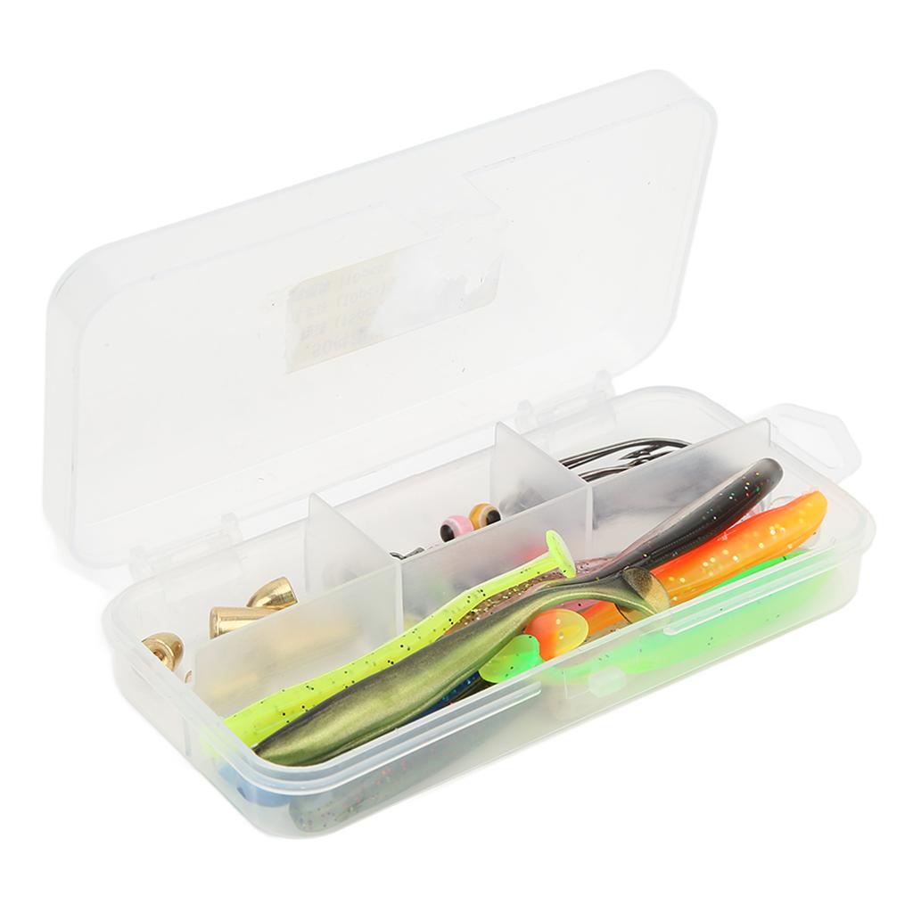 45pcs Fishing Hooks Tackle Kit Fishing Accessories Set with Tackle Box Bait Hook Fishing Swivel for Saltwater