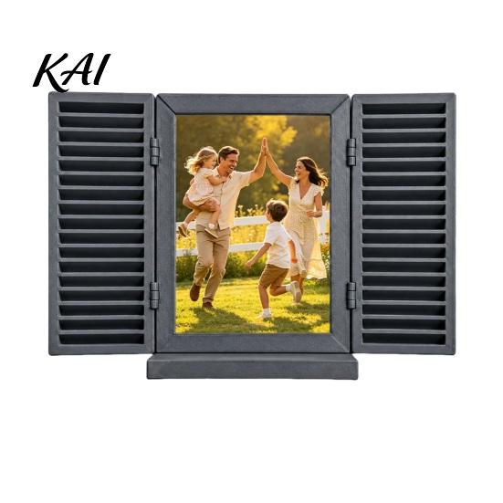 Hidden Key Storage Shelf Holder with Shelf, Mediterranean-Style Window Frame Photo Vacation Style Home Decoration Display Stand, Functional