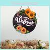 Charming Welcome Sunflower Wooden Door Sign For Fall Seasonal Home Decor