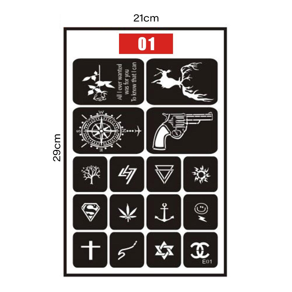 

Маленький узор для татуировки, полый шаблон для струйной печати, самоклеящийся шаблон татуировки, временная татуировка для боди-арта для женщин и мужчин 01