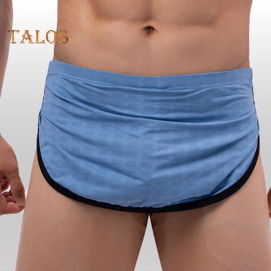 Men Thong Sexy Low-Rise Elastic Waistband Slim Fit Briefs Solid Color Breathable Mesh Panties Daily Wear