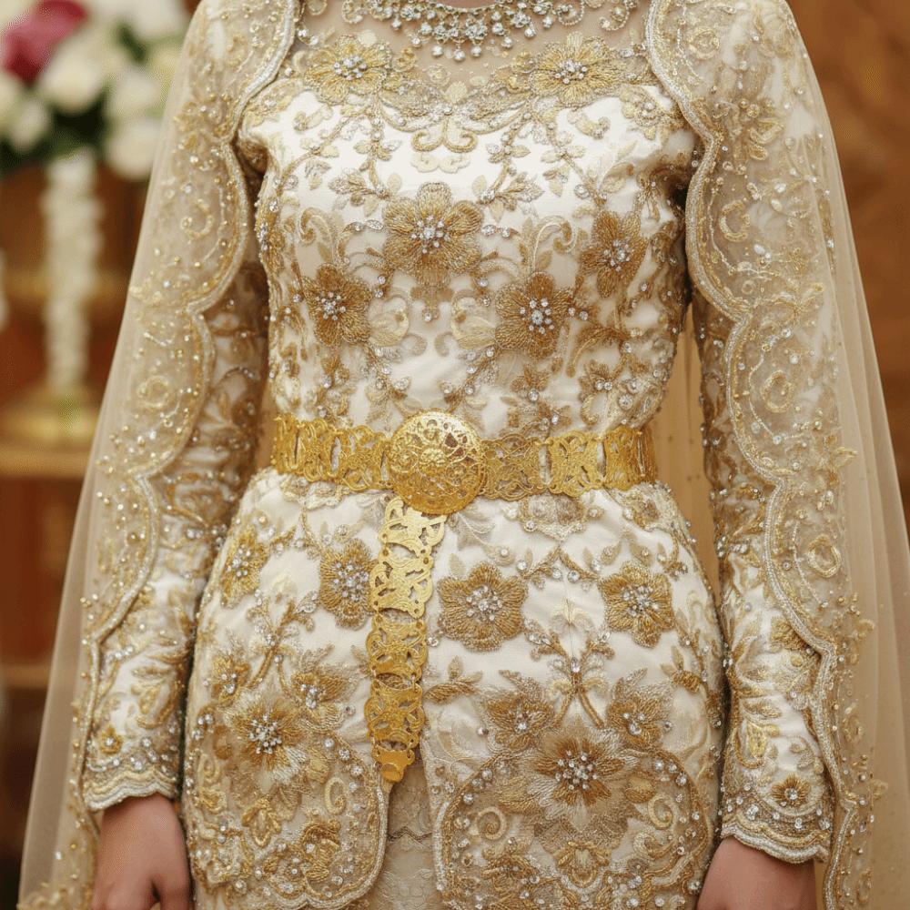 Traditional Ethnic Style Belt Malaysia Gold Belt Classic Dance Dress Belt Chains  Bridal