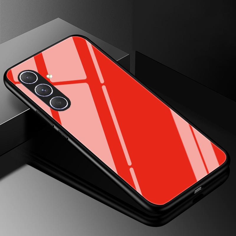 Hartowane Szklane Etui na Telefon Dla Samsung Galaxy A05 A05S Pokrowiec A15 A14 A24 A34 A25 A54 4G 5G Luksusowy Twardy Tył Zderzak A04 A04S A04E