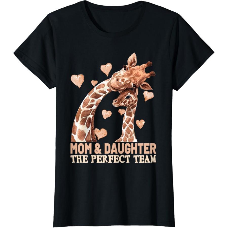 

Командная футболка «Мама и дочь Жираф» XXXXXL чёрный