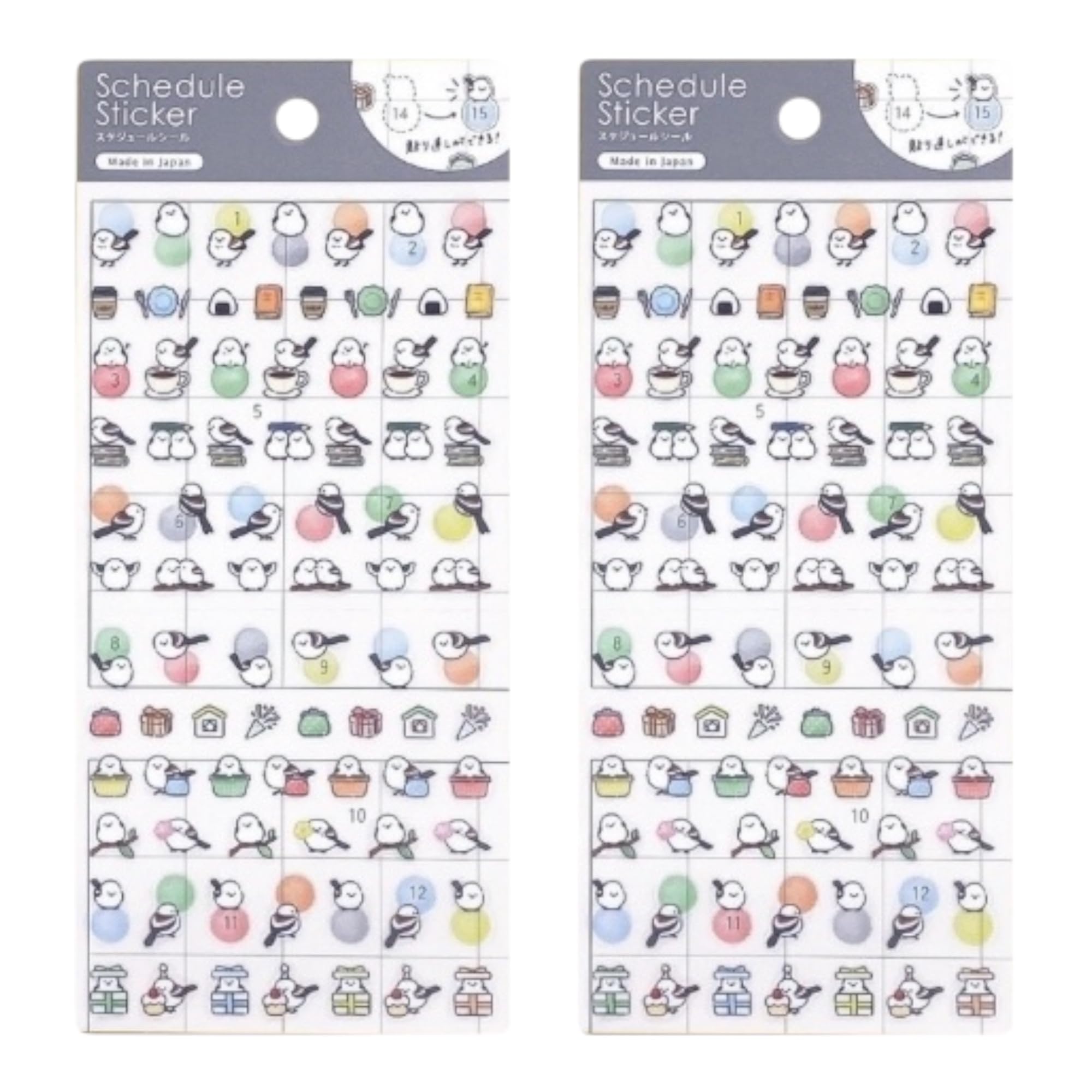 Reusable Planner Schedule Stickers Made in Japan Includes MliKen Original Card Stickers (Shimaenaga) [Authorized Distributor]