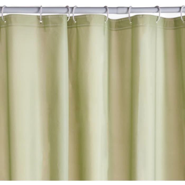 Rideau de douche gauffré - Green - PEVA - 180 x 200 cm - 12 crochets - UTILITY - TODAY
