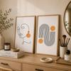Abstract Wall Art Fashion Woman Geometric Line Art Canvas Painting Modern Style Poster Print for Living Room Bedroom Wall Decor